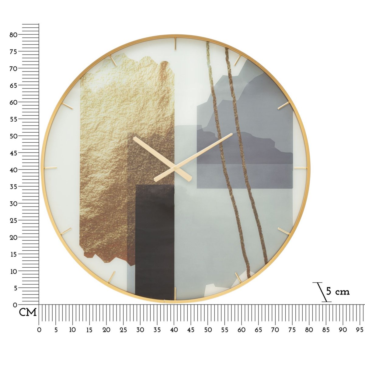 Horloge murale 80 cm Gaby Doré et Gris - vue 6