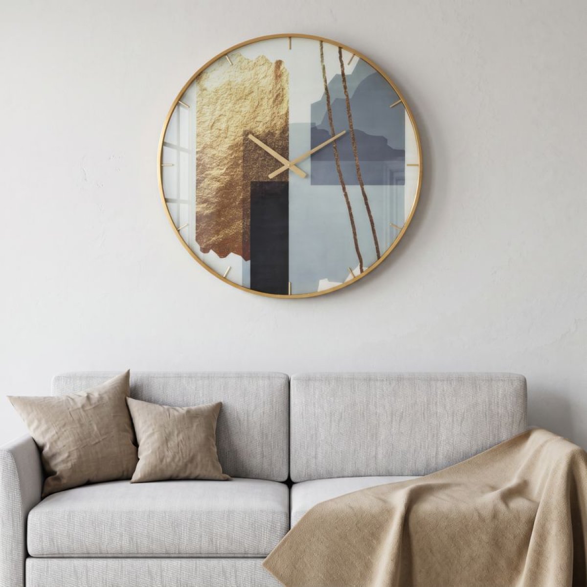 Horloge murale 80 cm Gaby Doré et Gris