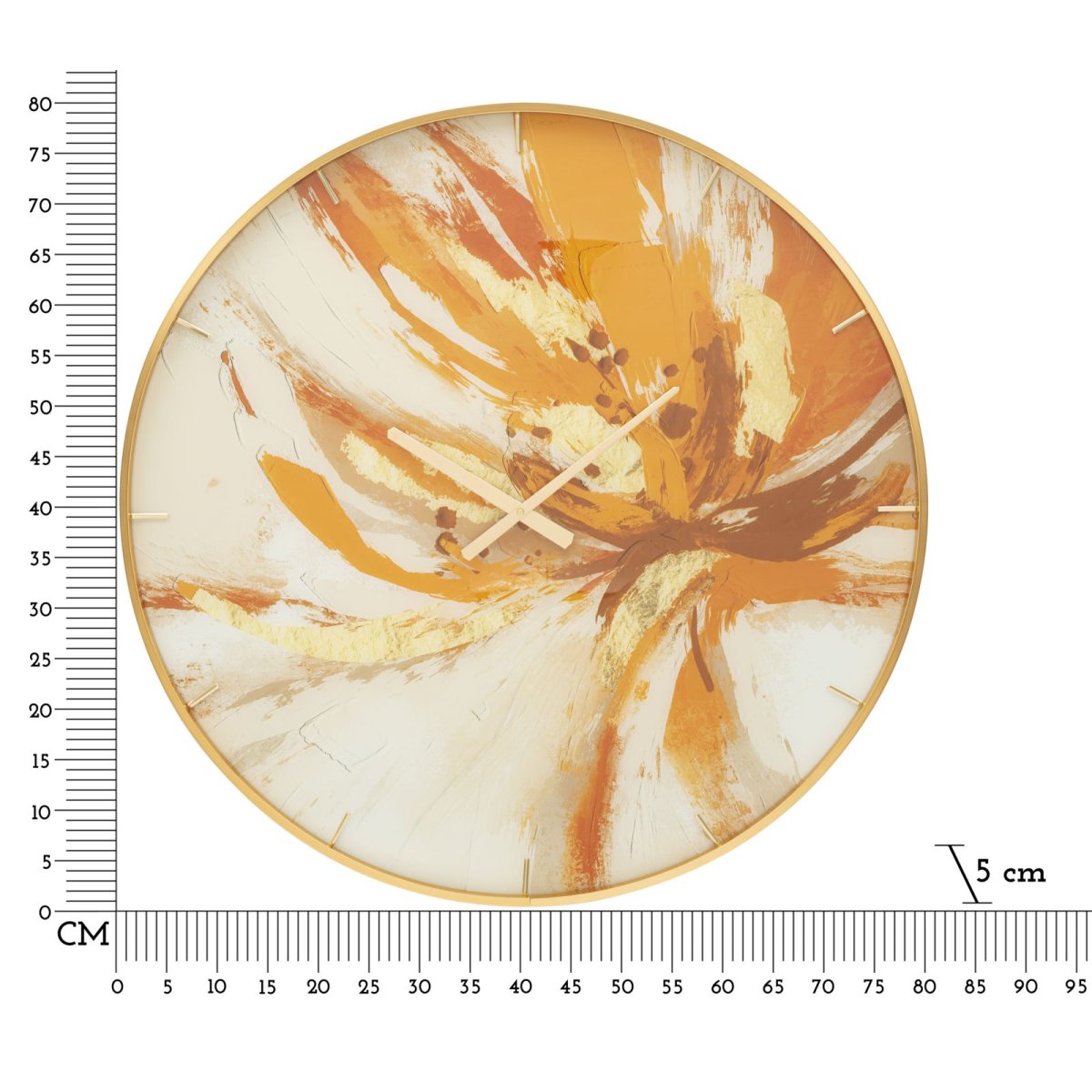 Horloge murale 80 cm Millie Orange et Blanc - vue 6