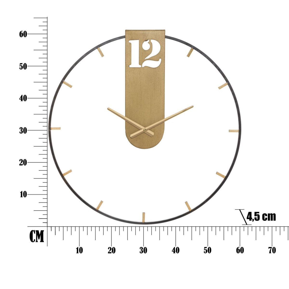 Horloge murale 60 cm Ottavio Doré et Noir - vue 6