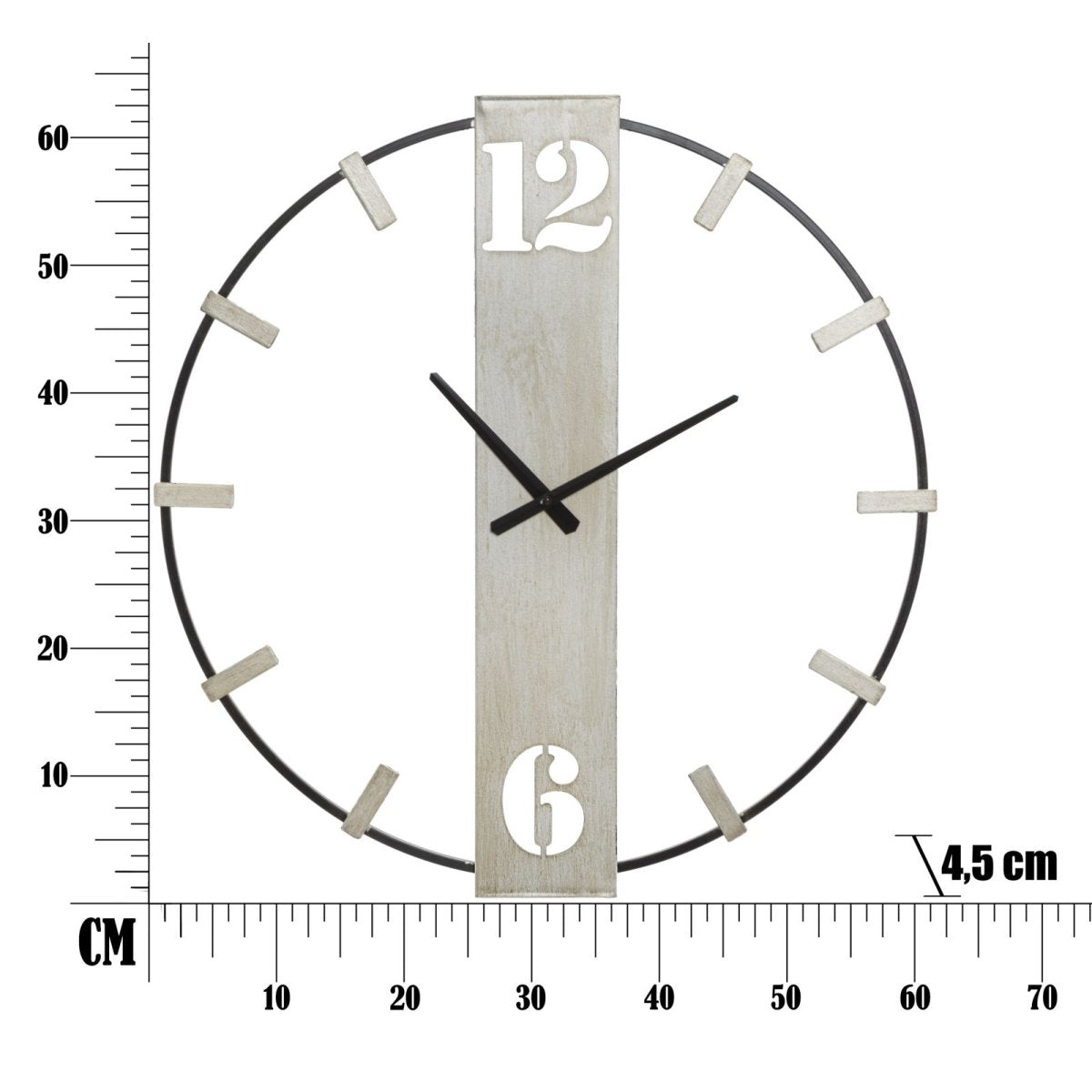 Horloge murale 61 cm Silver Noir et Argenté - vue 7