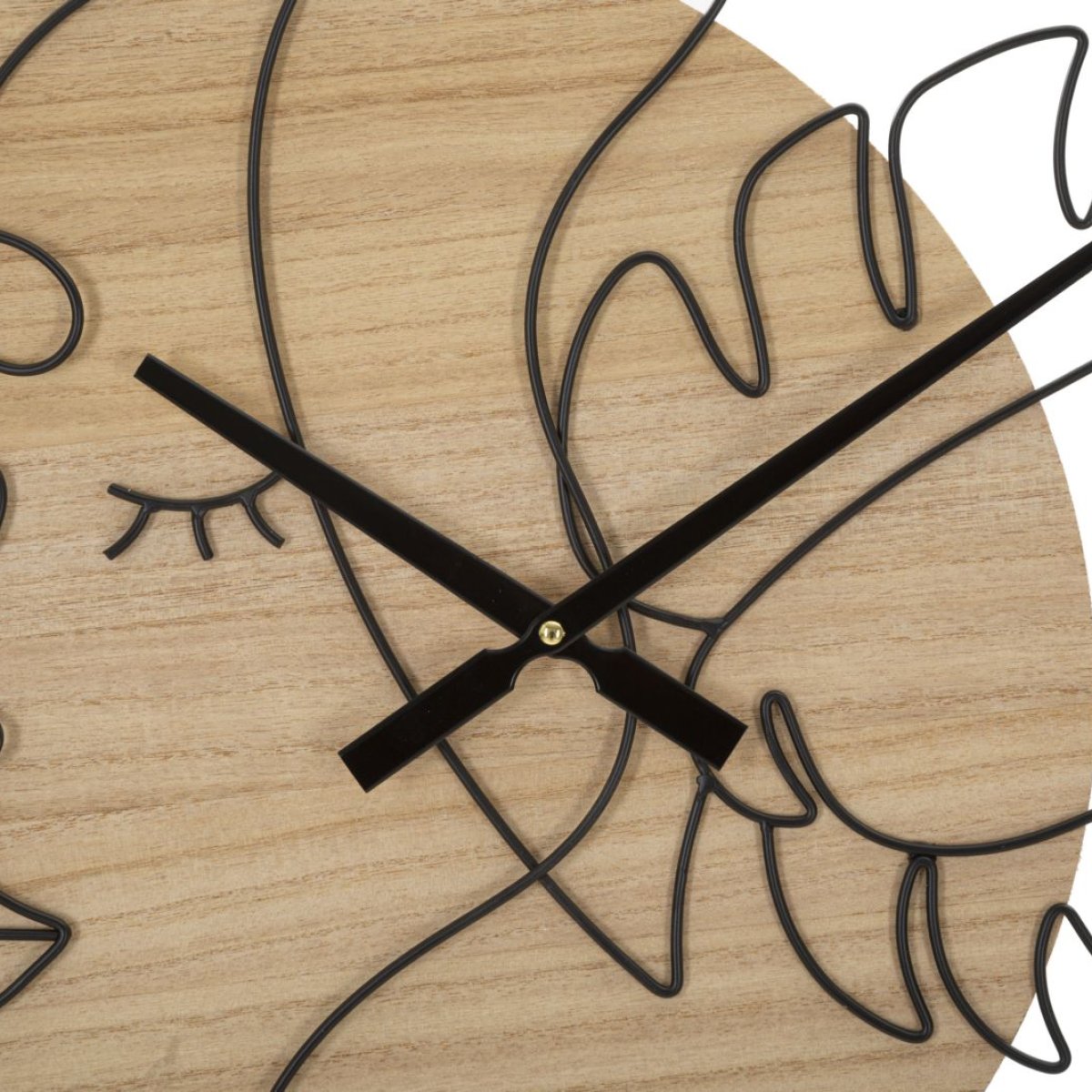 Horloge murale 60 cm visage de profil Ponoma Bois et Noir - vue 3