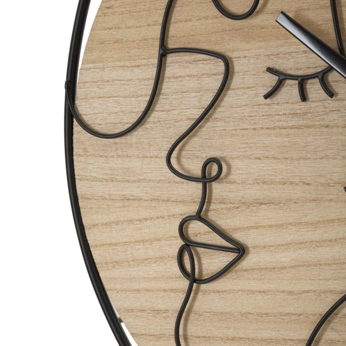 Horloge murale 60 cm visage de profil Ponoma Bois et Noir - vue 4