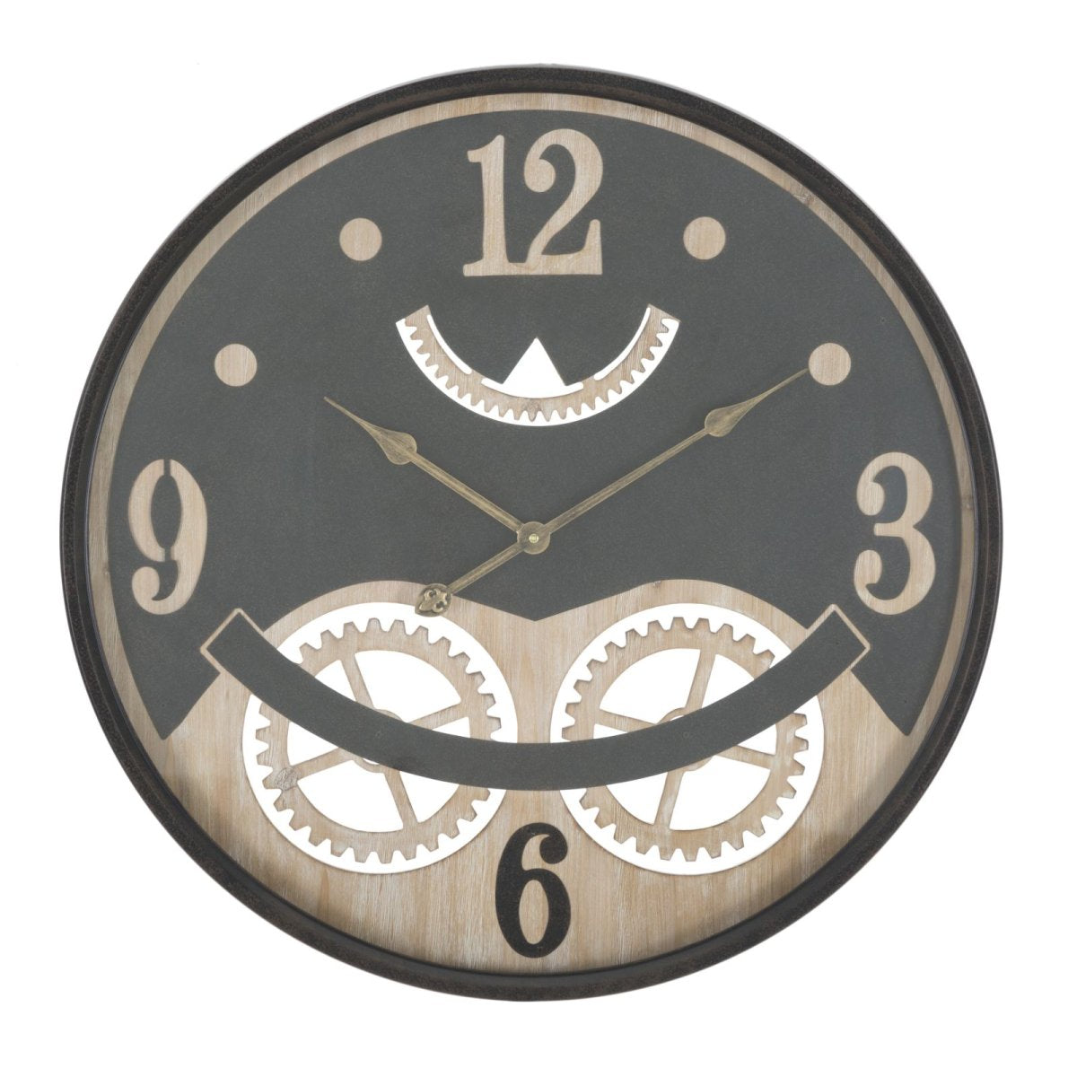 Horloge murale 67 cm Archibald Noir et Marron - vue 2