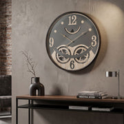 Horloge murale 67 cm Archibald Noir et Marron