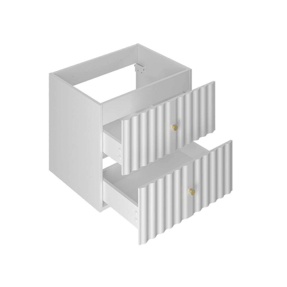 Ensemble meuble double vasque encastrée 120cm et colonne Izae Blanc - vue 4