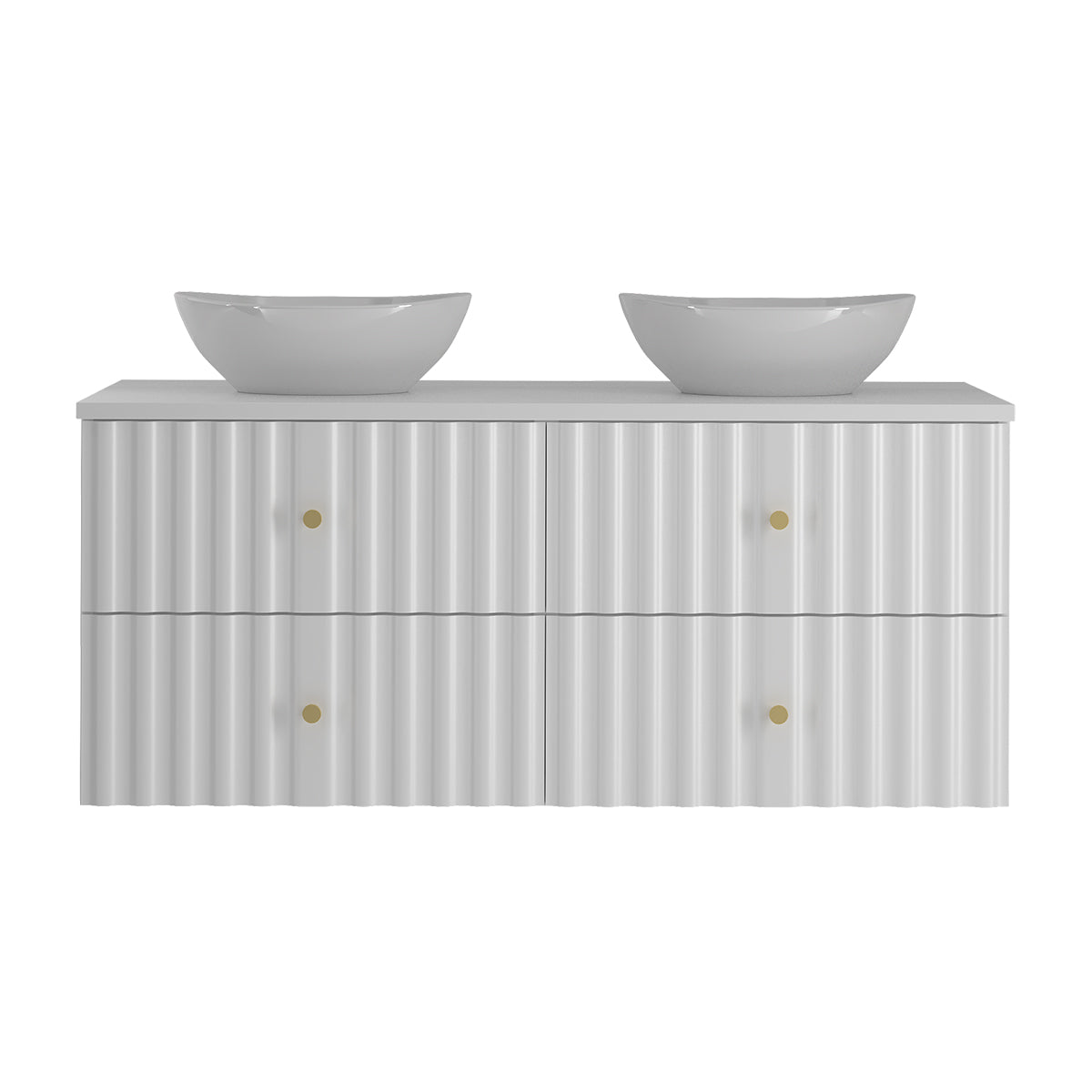 Meuble double vasque 120cm Izae Blanc - vue 3