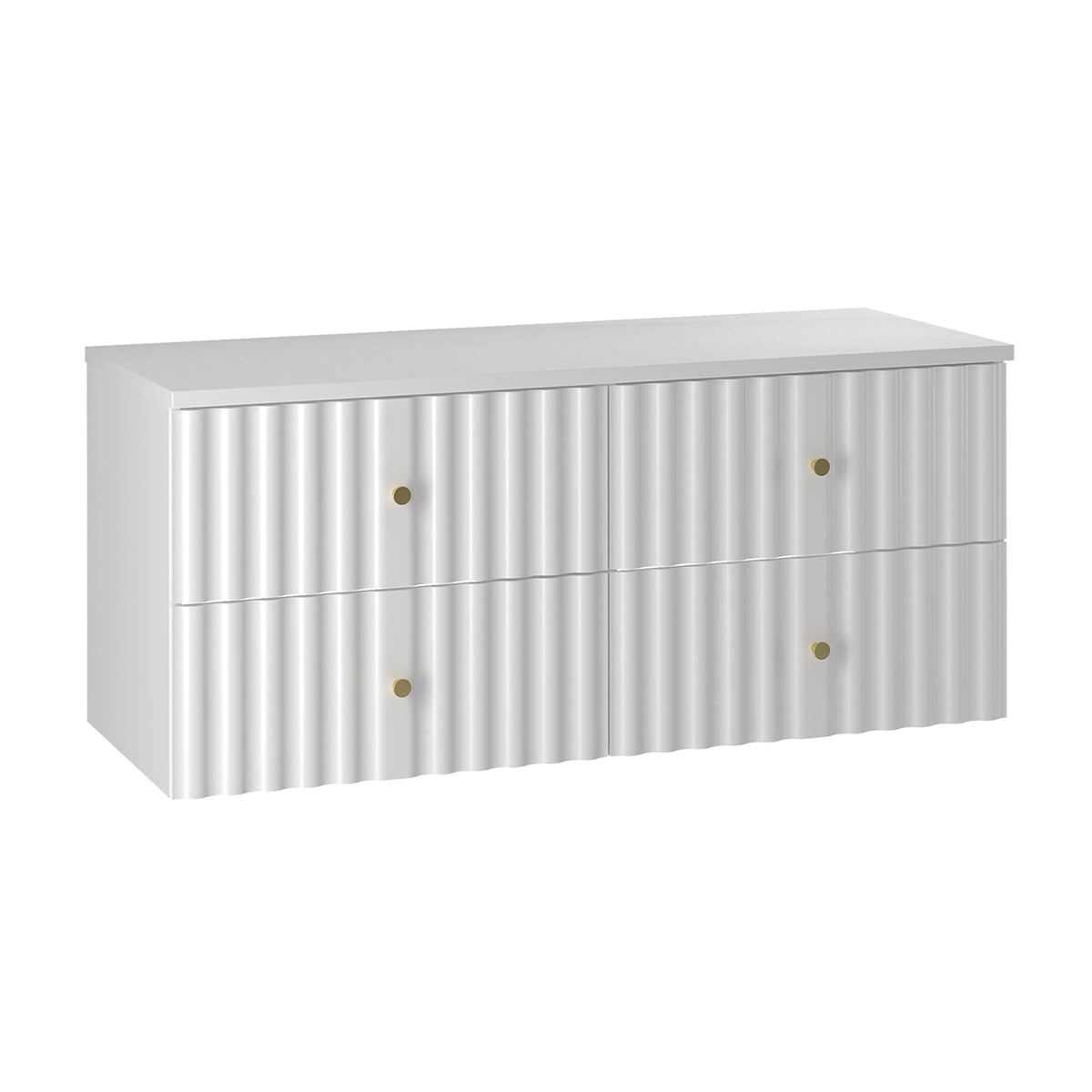 Meuble sous-vasque 120cm plan de toilette Izae Blanc