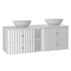 Meuble double vasque 140cm 2 niches Izae Blanc