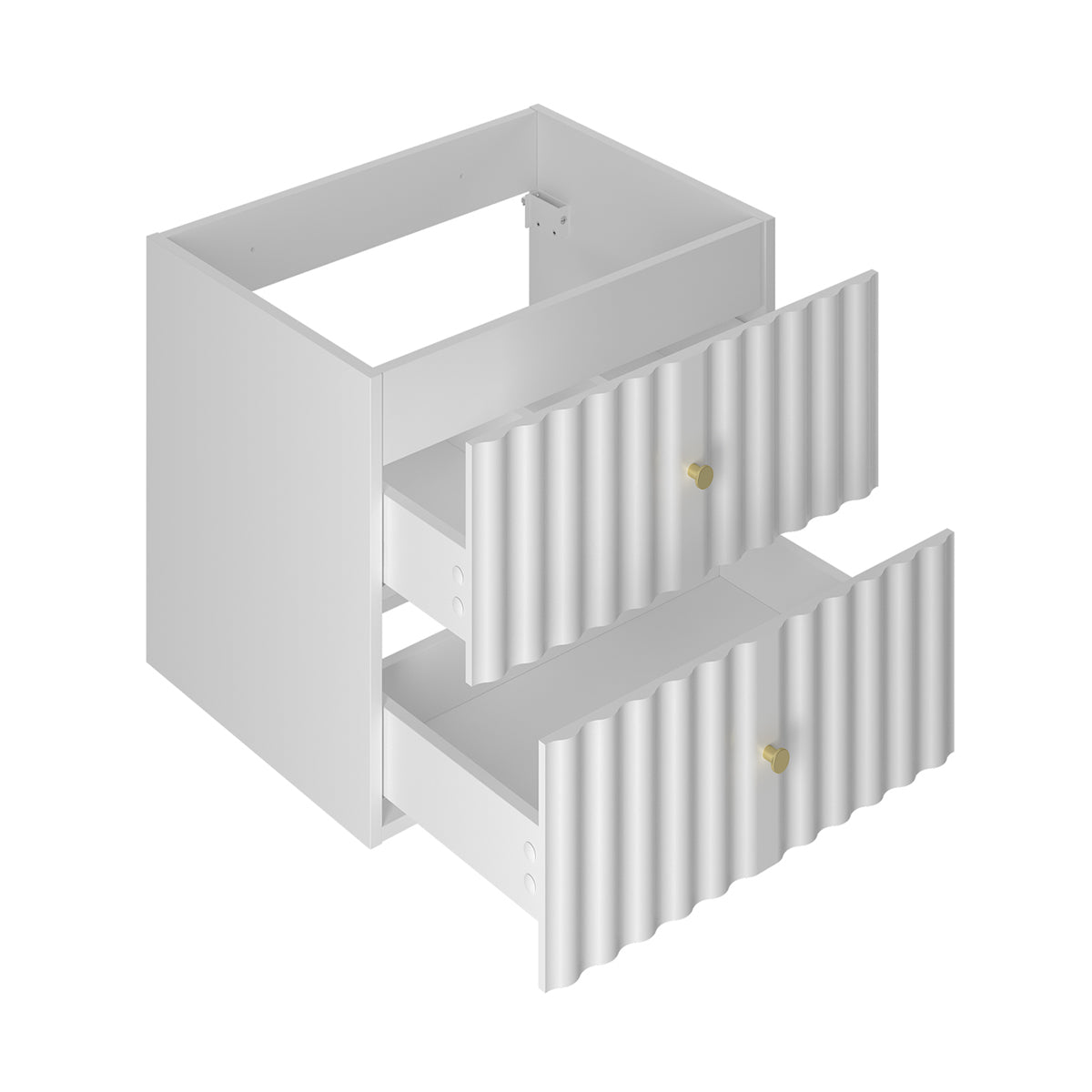 Meuble double vasque 140cm 2 niches Izae Blanc - vue 3