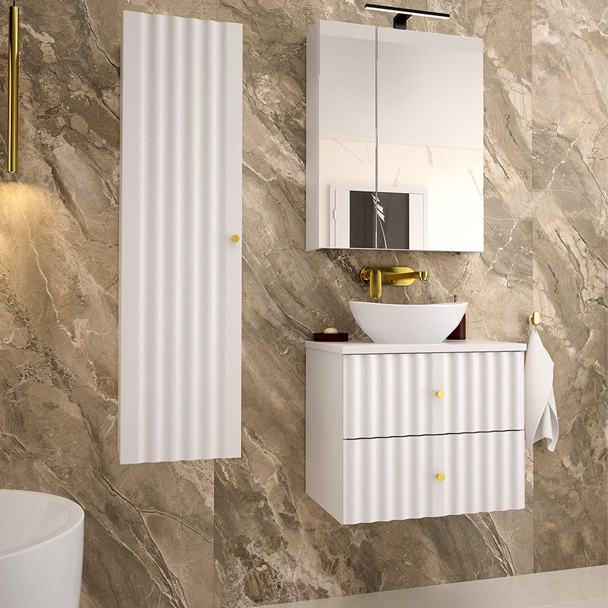 Meuble sous-vasque 60cm Izae Blanc - vue 5