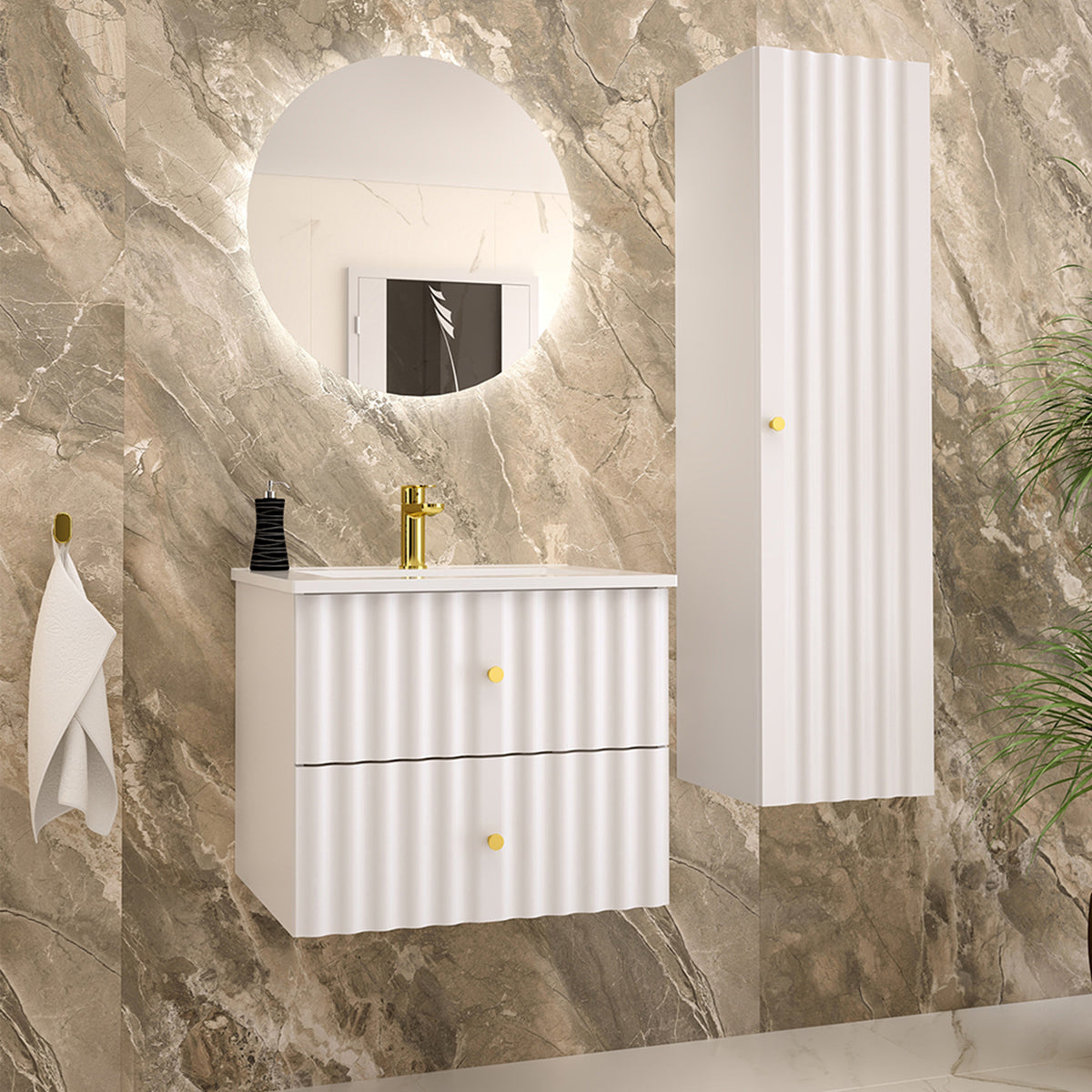 Meuble sous-vasque 60cm Izae Blanc - vue 6