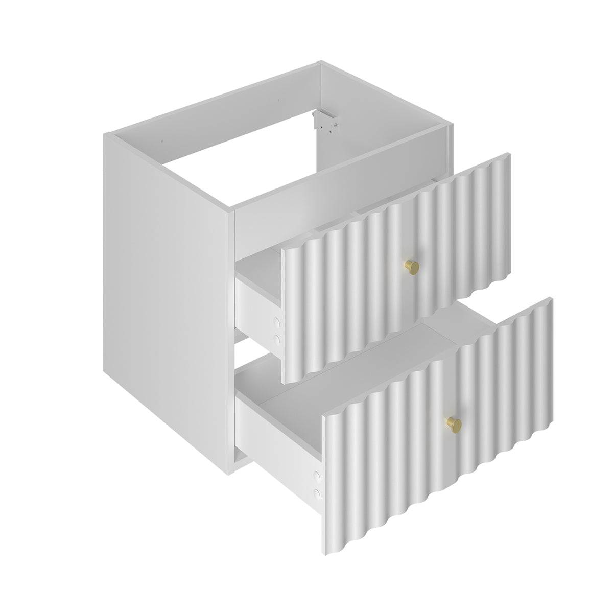 Meuble simple vasque 60cm Izae Blanc - vue 3