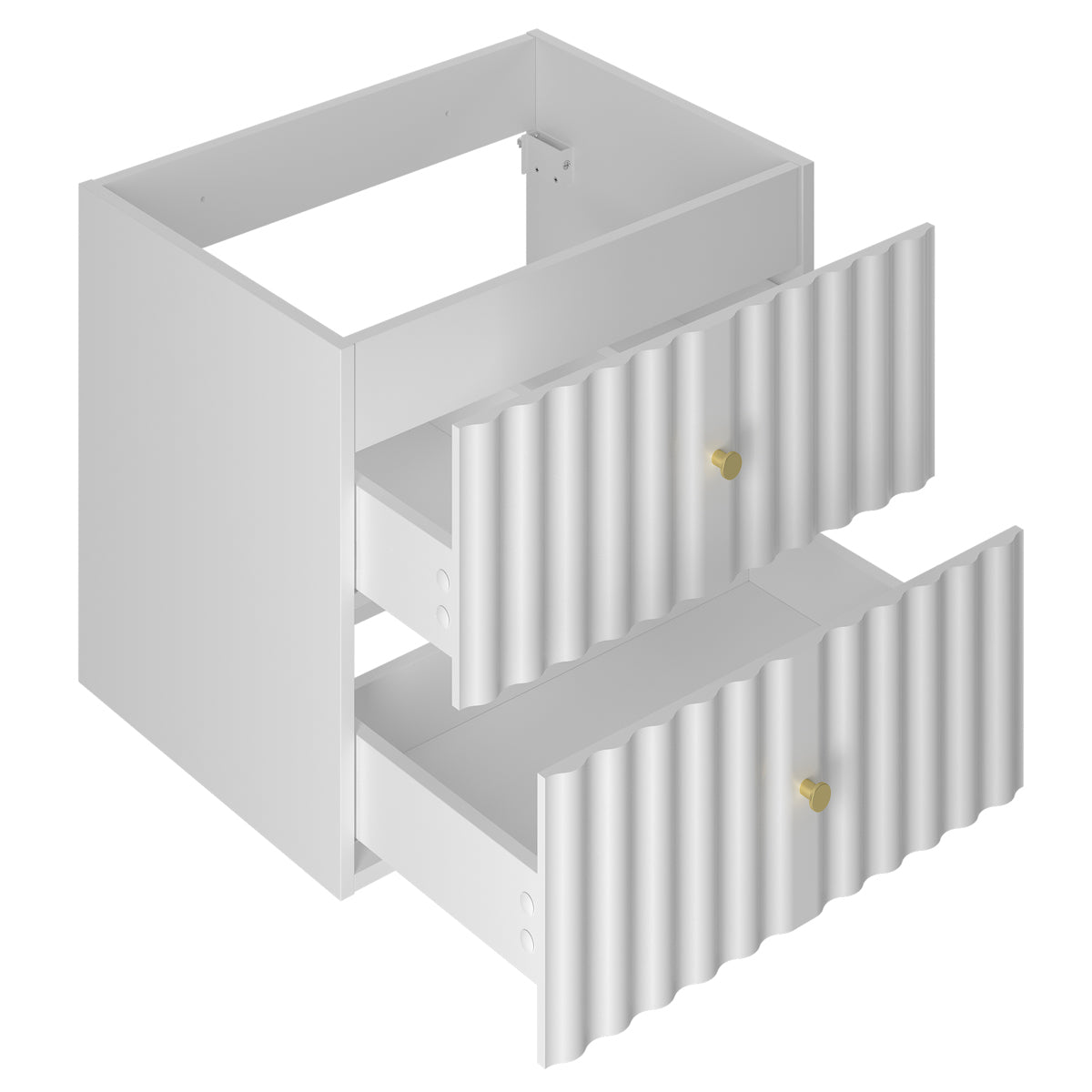 Ensemble meuble simple vasque encastrée 60cm et colonne Izae Blanc - vue 4