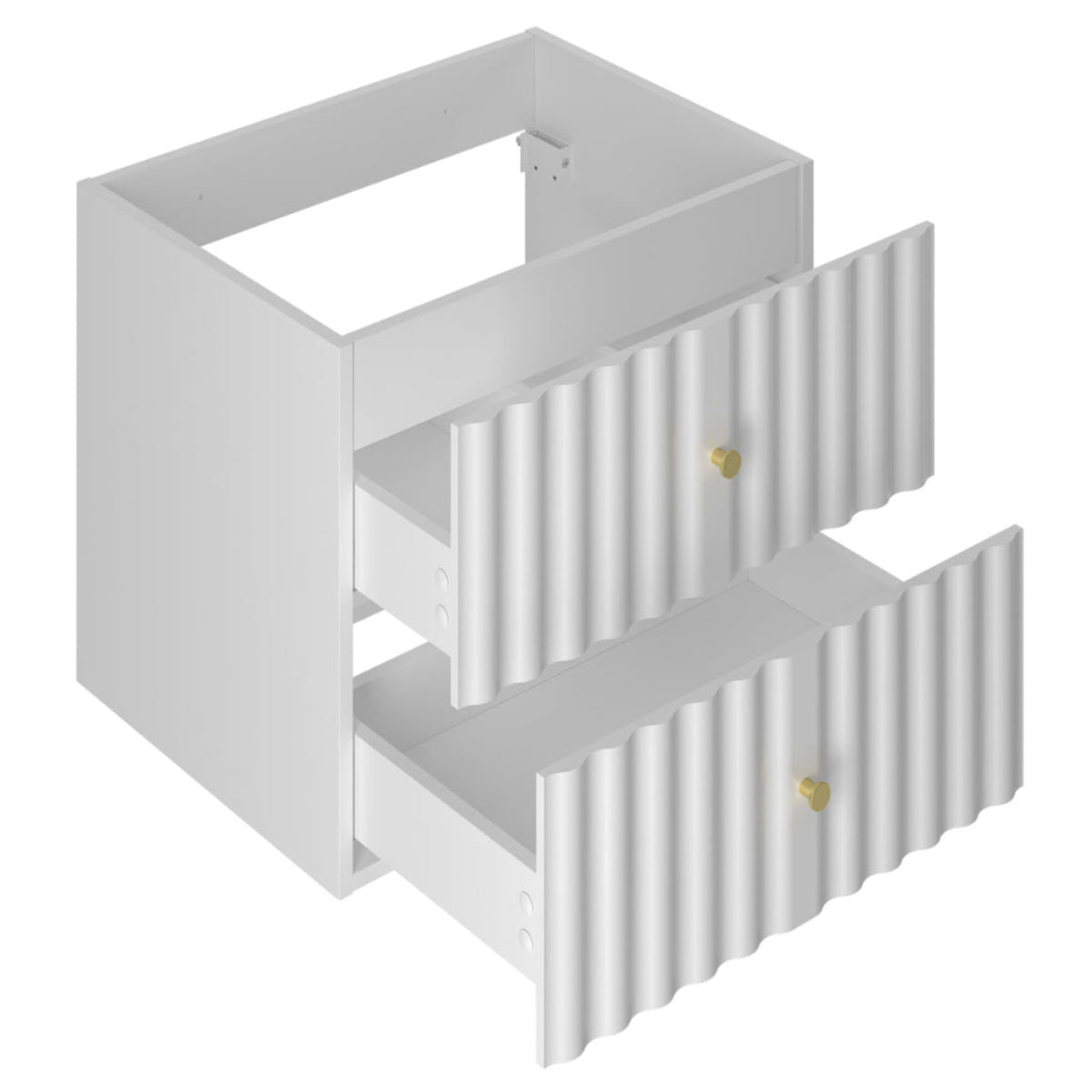 Meuble simple vasque encastrée 60cm Izae Blanc - vue 3