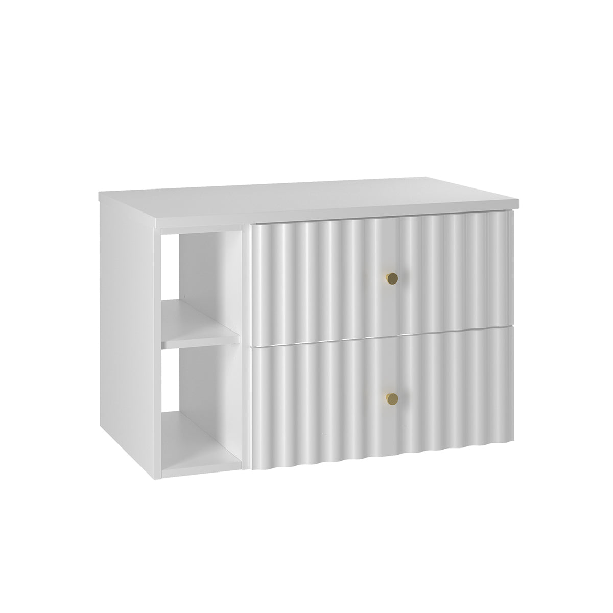 Meuble sous-vasque 80cm 2 niches plan de toilette Izae Blanc