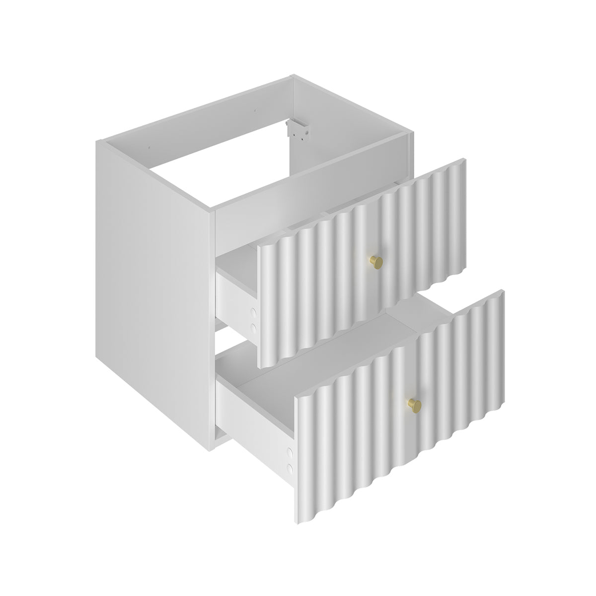 Meuble sous-vasque 80cm 2 niches plan de toilette Izae Blanc - vue 3