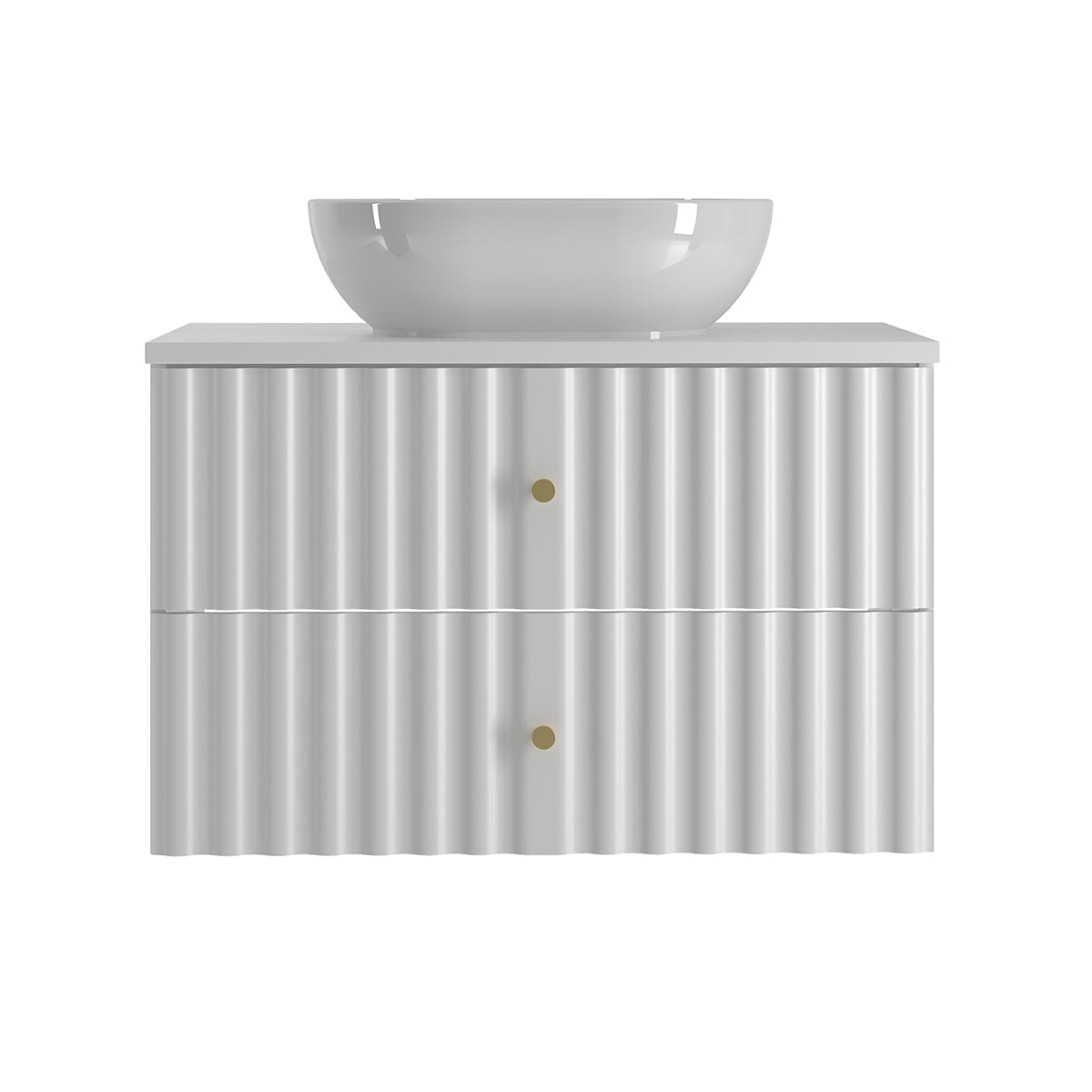 Meuble simple vasque 80cm Izae Blanc - vue 2