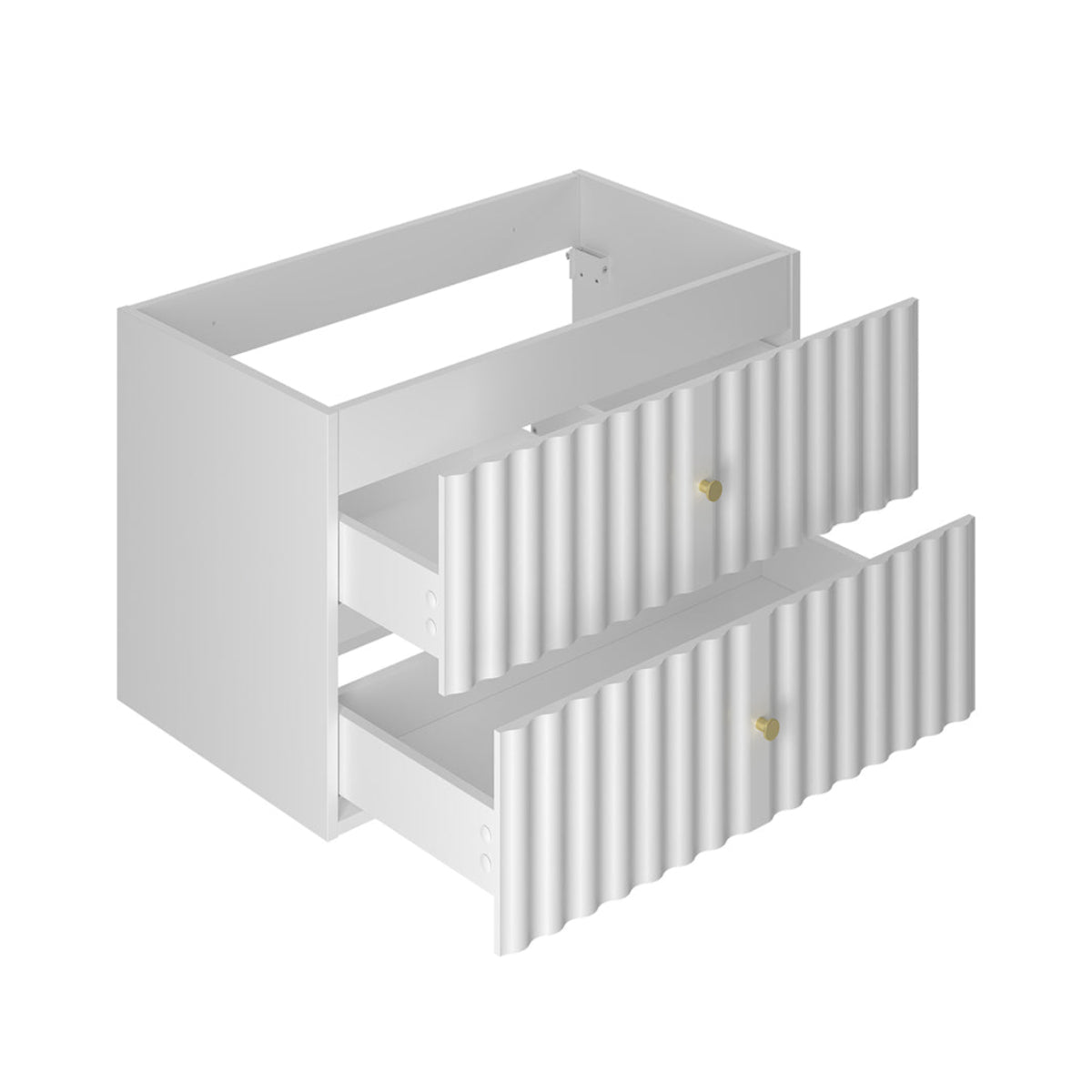 Meuble simple vasque encastrée 80cm Izae Blanc - vue 3