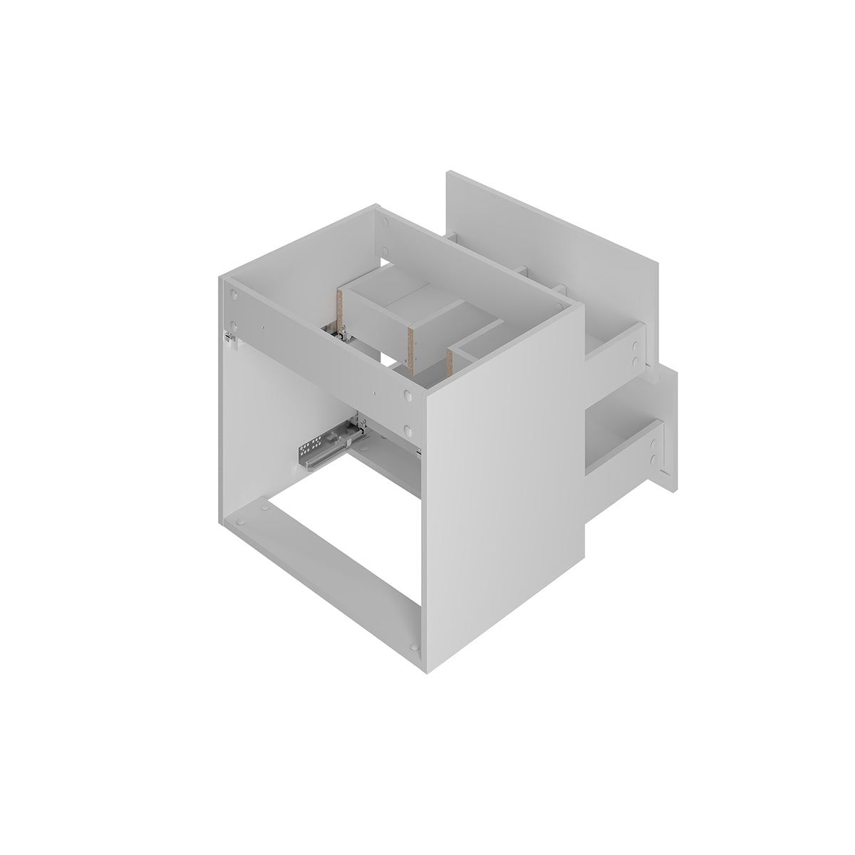 Meuble simple vasque 80cm 2 niches Izae Blanc - vue 4