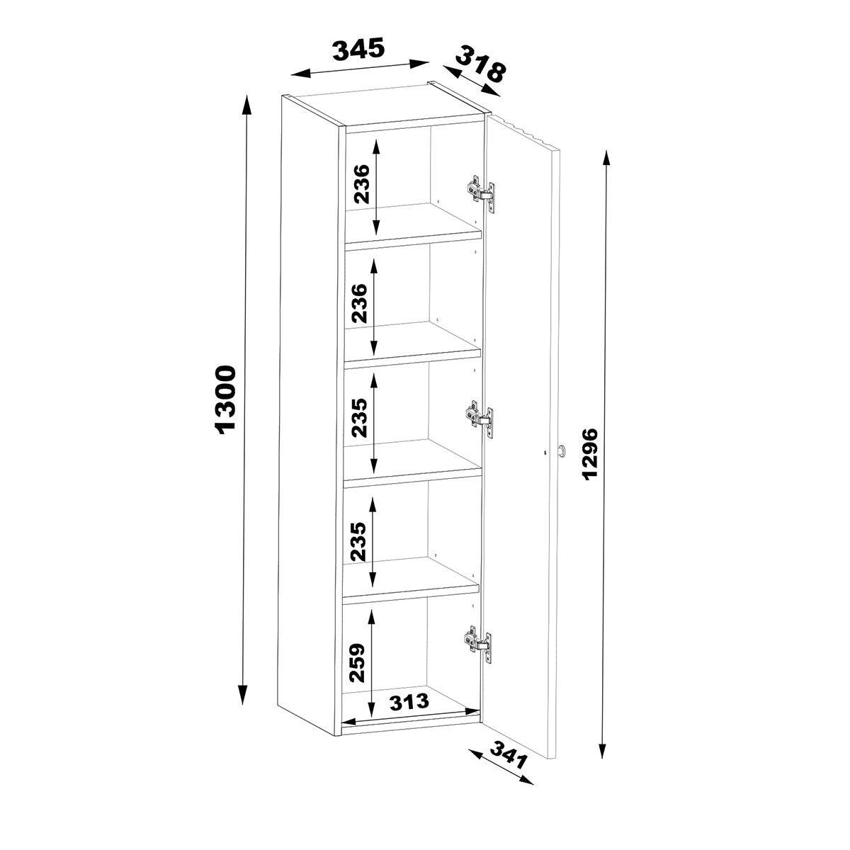 Ensemble meuble simple vasque encastrée 80cm et colonne Izae Blanc - vue 9