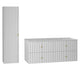 Ensemble meuble double vasque encastrée 120cm et colonne Izae Blanc
