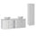 Ensemble meuble double vasque 140cm 2 niches et colonne Izae Blanc
