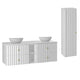 Ensemble meuble double vasque 140cm 2 niches et colonne Izae Blanc
