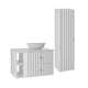 Ensemble meuble simple vasque 80cm 2 niches et colonne Izae Blanc