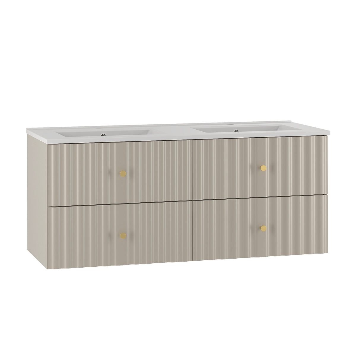 Meuble double vasque encastrée 120cm Izae Cachemire