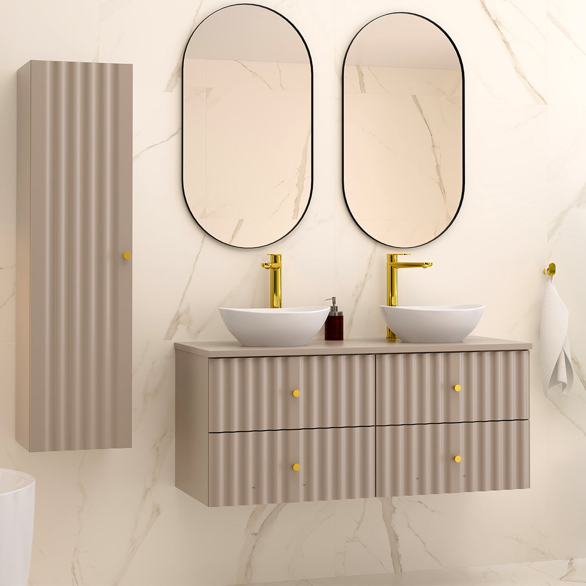 Meuble double vasque 120cm Izae Cachemire - vue 5
