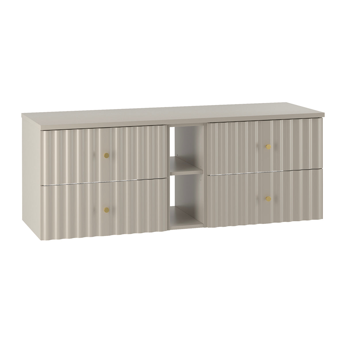 Meuble sous-vasque 140cm 2 niches plan de toilette Izae Cachemire