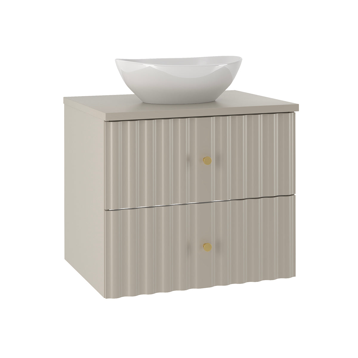 Ensemble meuble simple vasque 60cm et colonne Izae Cachemire - vue 3