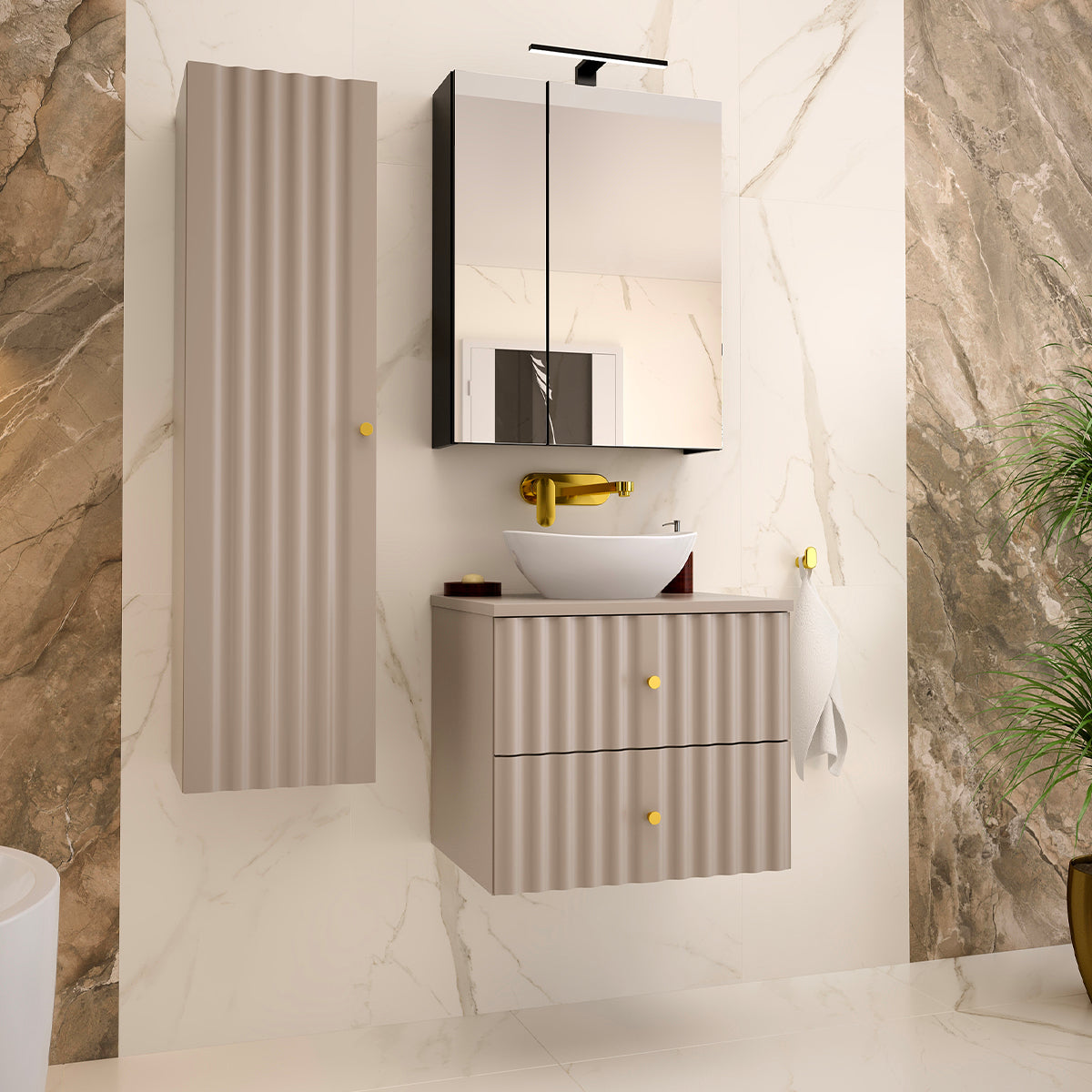 Meuble simple vasque 60cm Izae Cachemire - vue 5