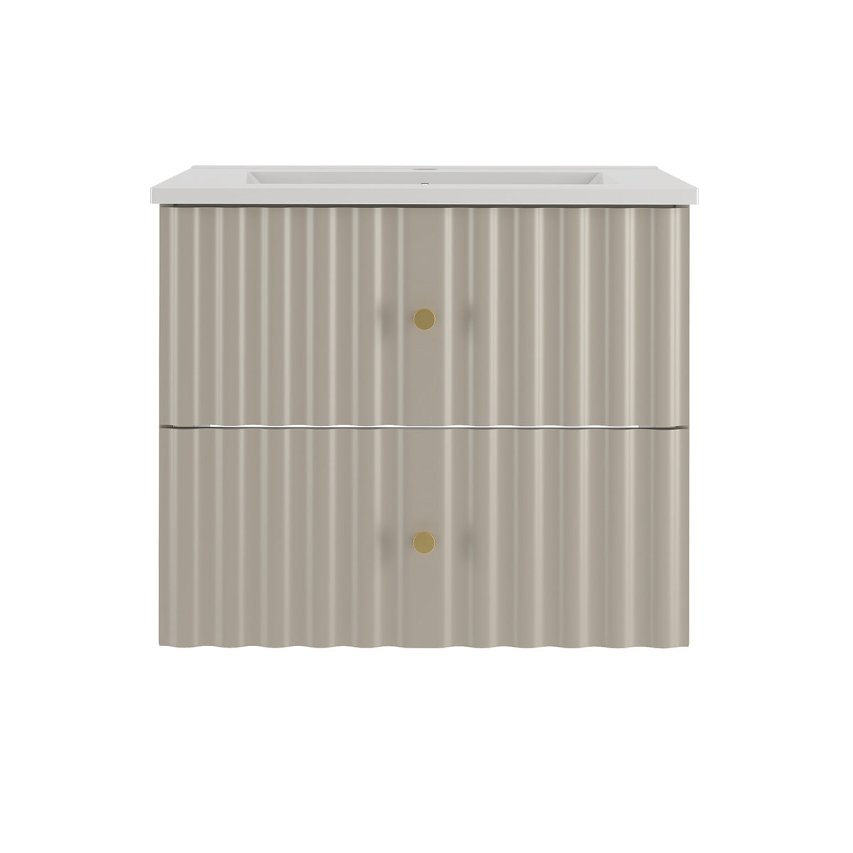 Meuble simple vasque encastrée 60cm Izae Cachemire - vue 2