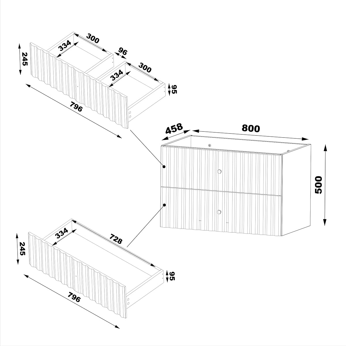 Meuble sous-vasque 120cm plan de toilette Izae Cachemire - vue 7