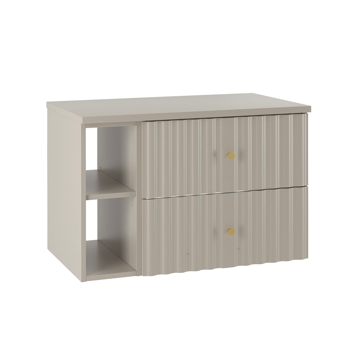 Meuble sous-vasque 80cm 2 niches plan de toilette Izae Cachemire