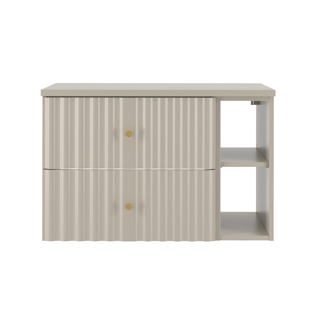 Meuble sous-vasque 80cm 2 niches plan de toilette Izae Cachemire - vue 2