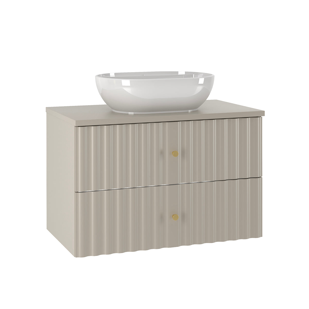 Ensemble meuble simple vasque 80cm et colonne Izae Cachemire - vue 3