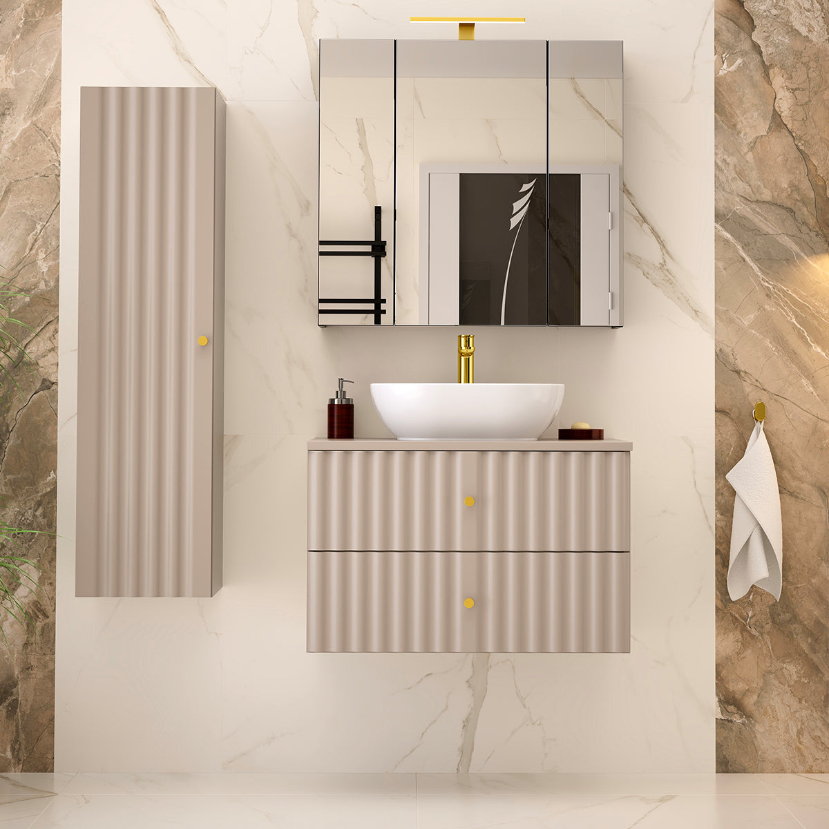 Meuble simple vasque 80cm Izae Cachemire - vue 6