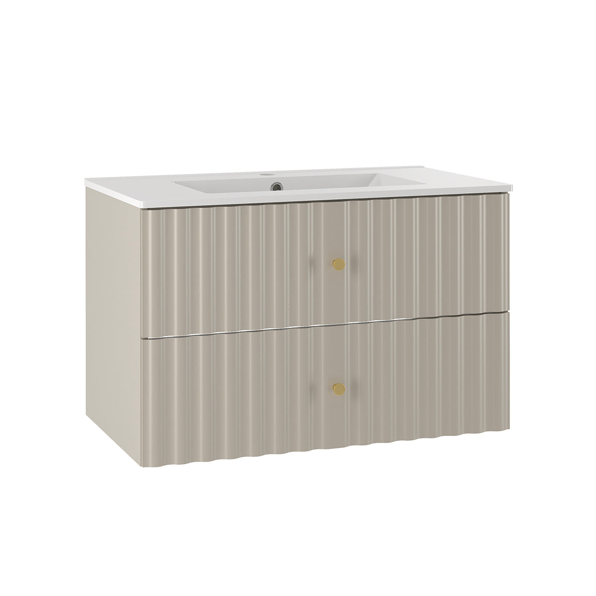 Meuble simple vasque encastrée 80cm Izae Cachemire