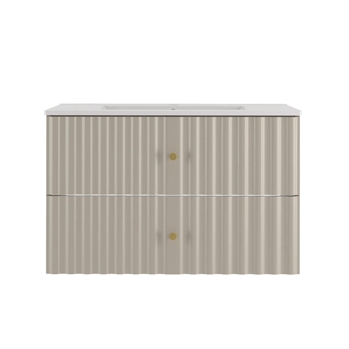 Meuble simple vasque encastrée 80cm Izae Cachemire - vue 2