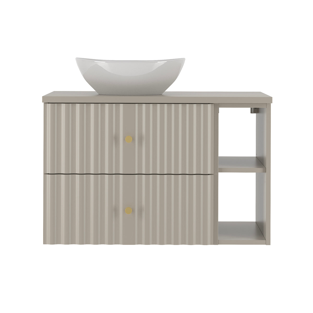 Meuble simple vasque 80cm 2 niches Izae Cachemire - vue 2