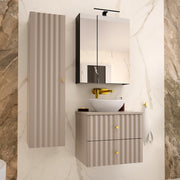 Ensemble meuble simple vasque 60cm et colonne Izae Cachemire