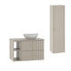 Ensemble meuble simple vasque 80cm 2 niches et colonne Izae Cachemire