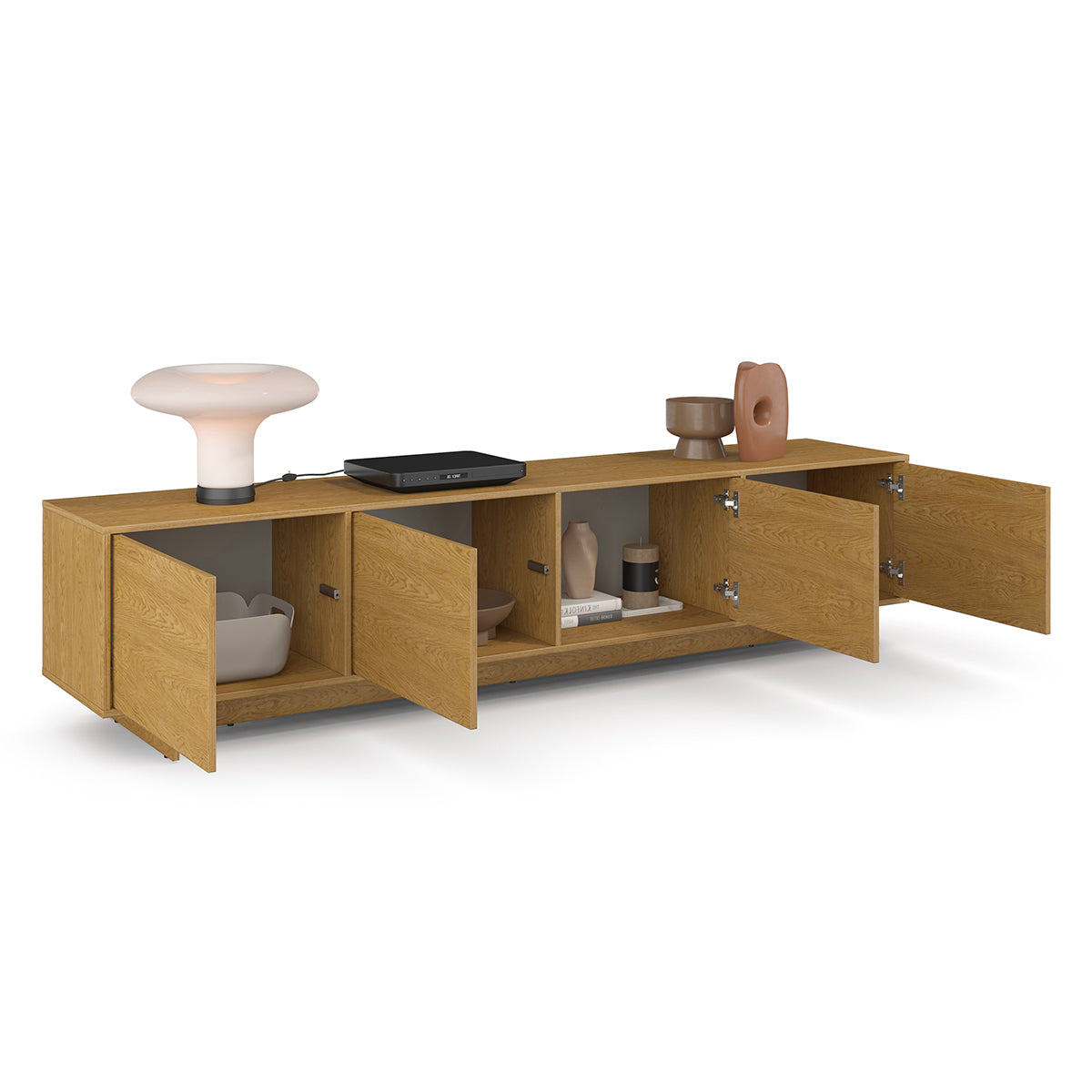 Meuble TV 4 portes 221 cm Tadao Bois - vue 5