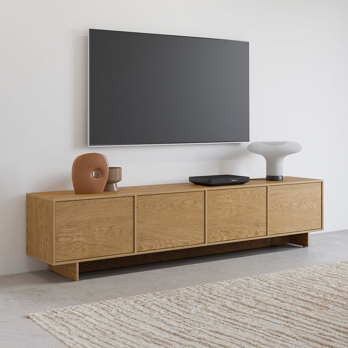 Meuble TV 4 portes 221 cm Tadao Bois - vue 3