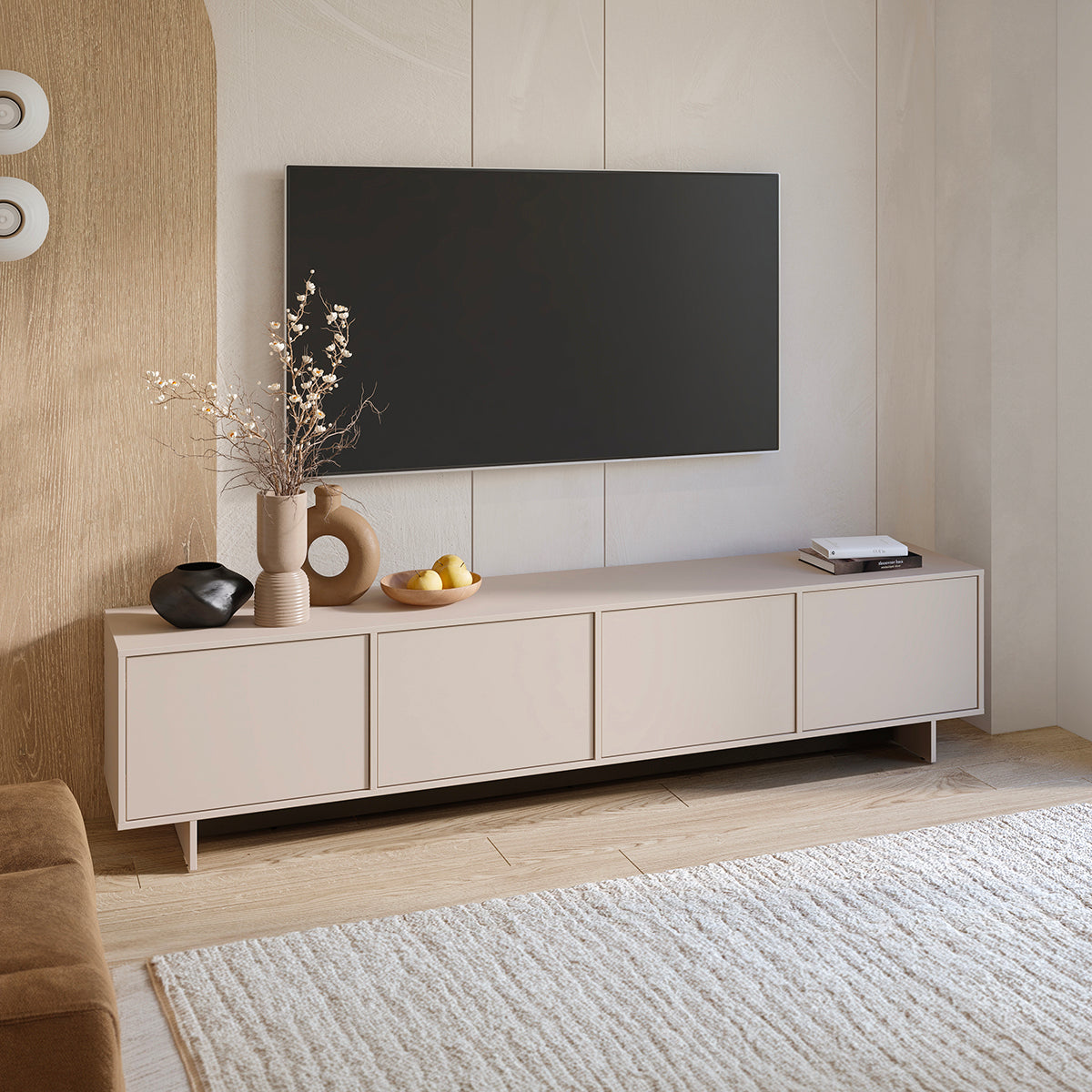 Meuble TV 4 portes 221 cm Tadao Cachemire - vue 2