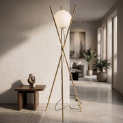 Lampadaire 1 globe en verre 155 cm Azélie Doré