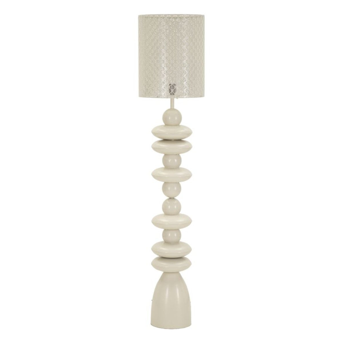 Lampadaire abat-jour en métal 160 cm Noléa Crème - vue 2